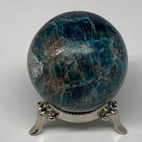 441.2g, 2.5" (64mm) Blue Apatite Sphere Ball Gemstone Healing Reiki, B6292