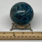441.2g, 2.5" (64mm) Blue Apatite Sphere Ball Gemstone Healing Reiki, B6292