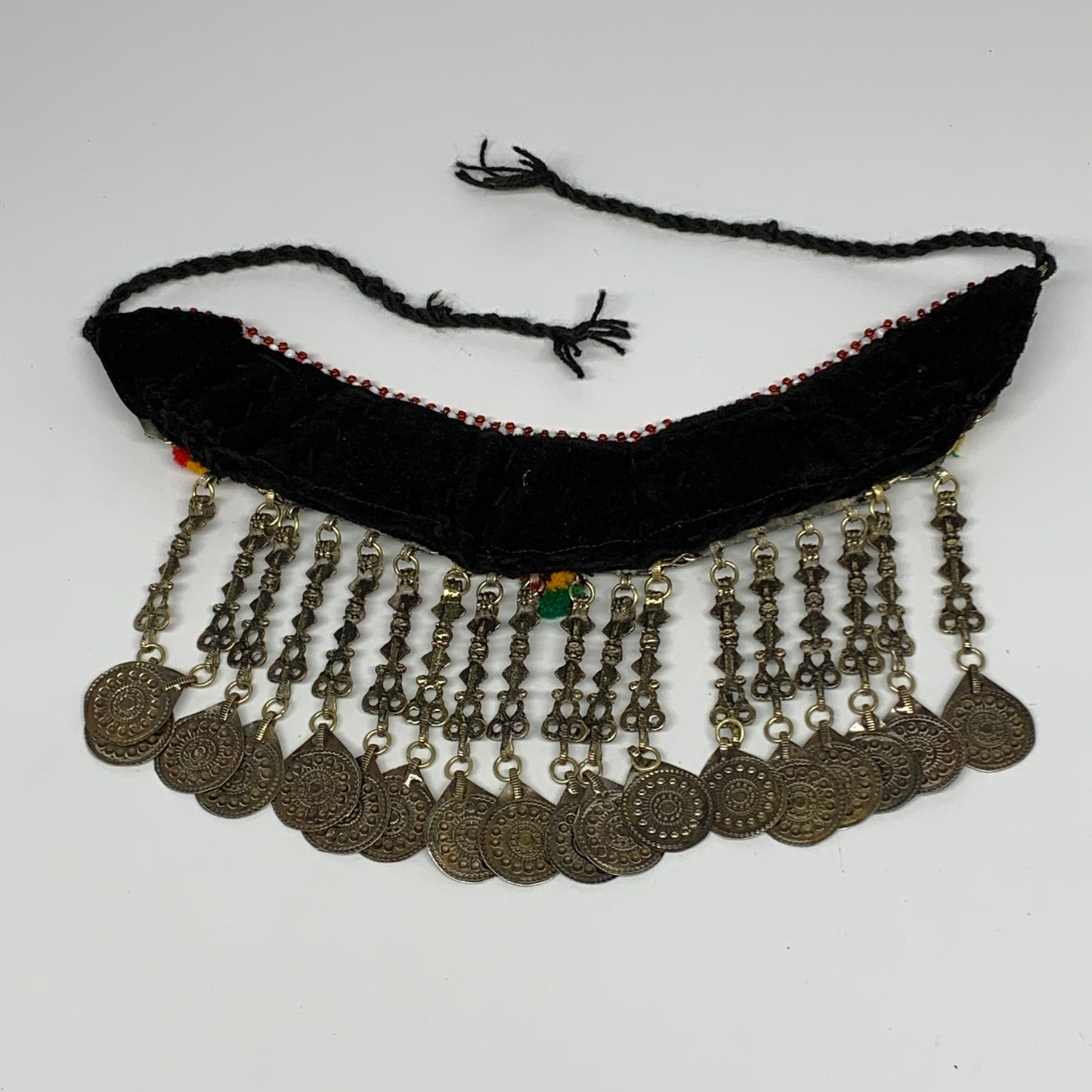 211g, 12"x5.5"Kuchi Choker Necklace Multi-Color Tribal Gypsy Bohemian,B14026