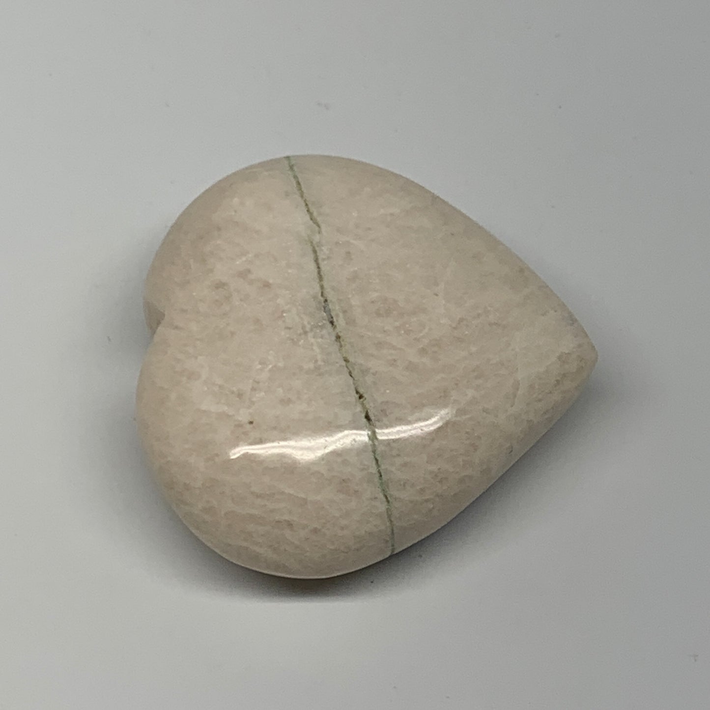 83.25g, 2"x2.1"x0.9", White Moonstone Heart Crystal Polished Gemstone, B22126