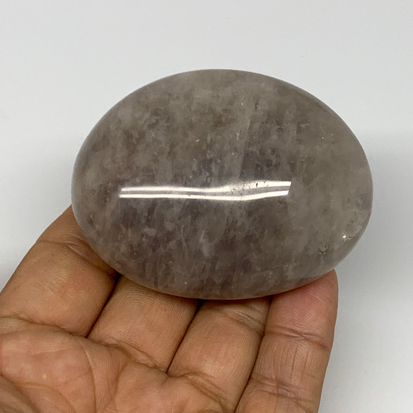 142g ,2.6"x2"x1.2", Blue Rose Quartz Palm-stone @Madagascar,B25261