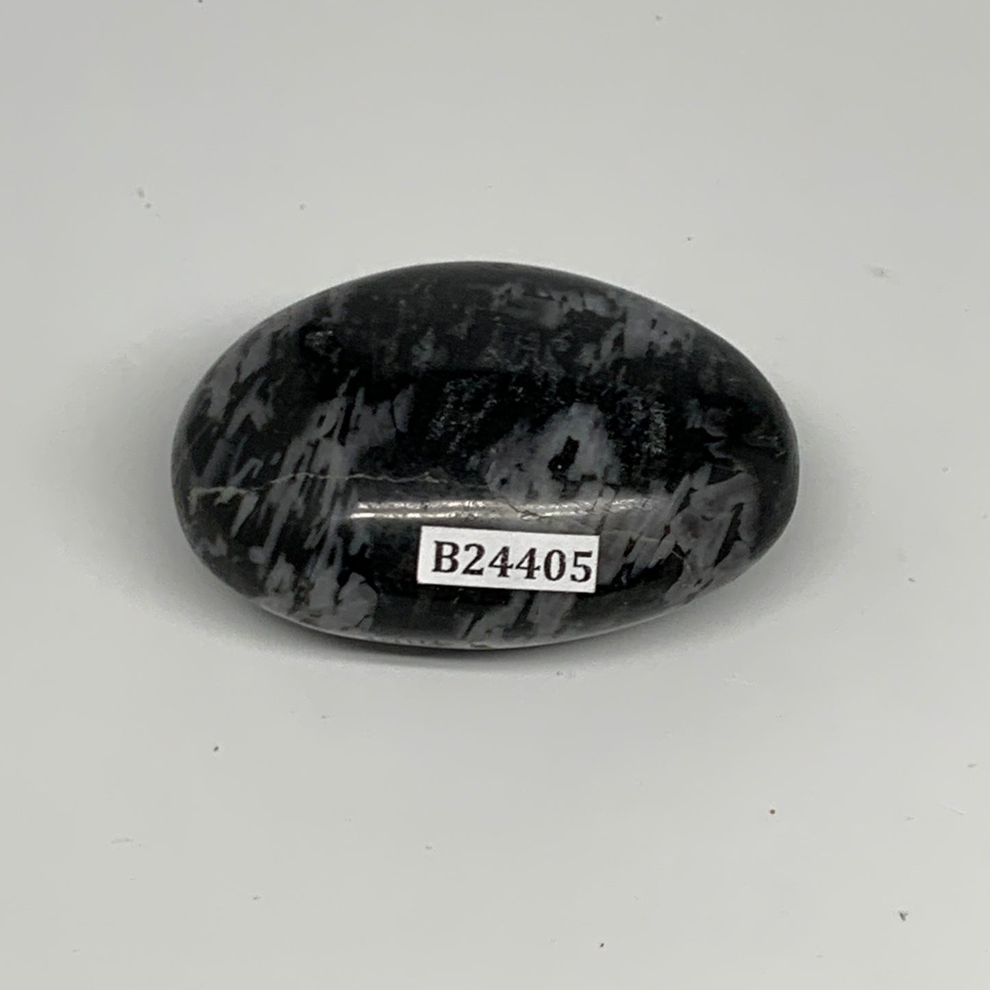 85.9g, 2.2"x1.6"x1", Indigo Gabro (Merlinite) Palm-Stone @Madagascar, B24405