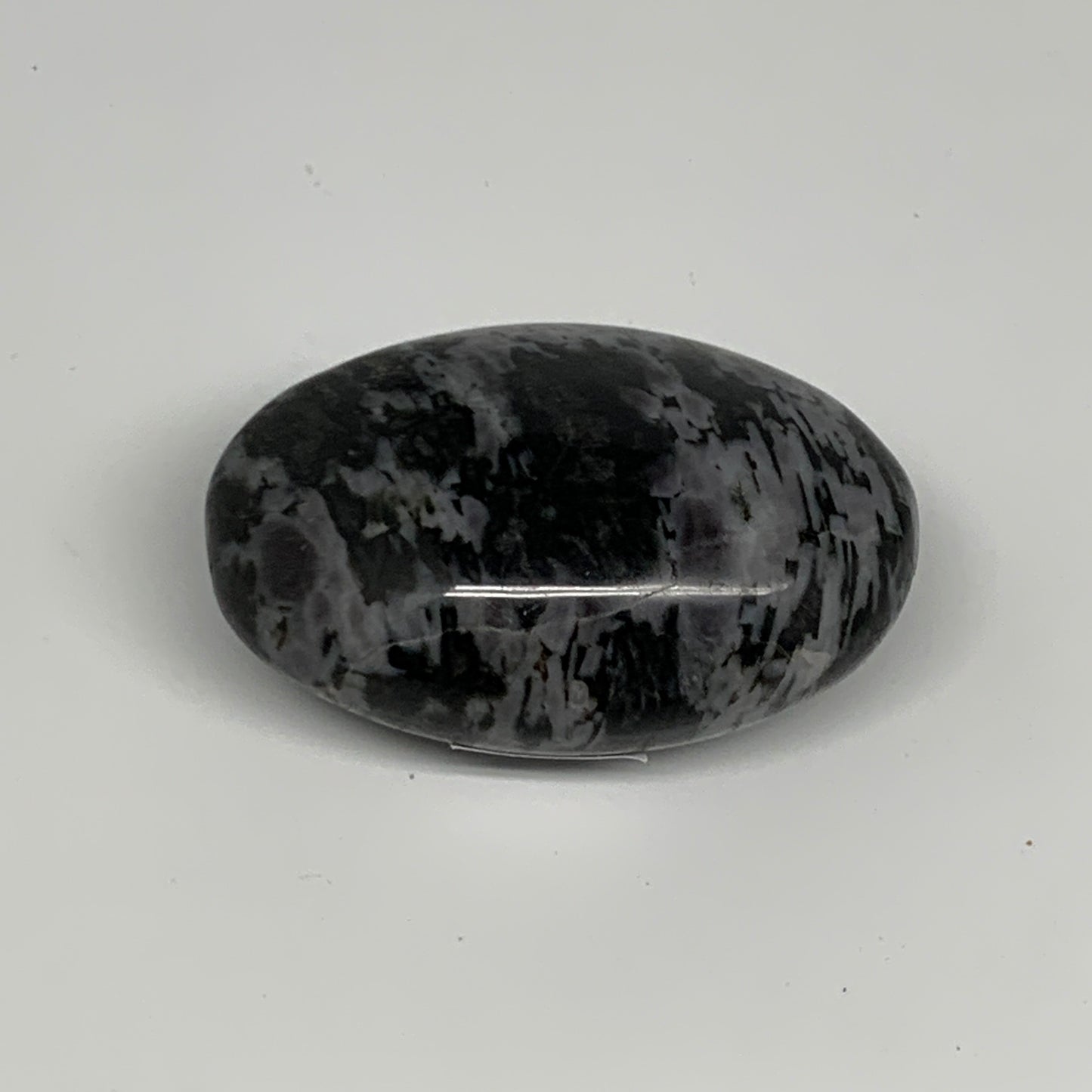 85.9g, 2.2"x1.6"x1", Indigo Gabro (Merlinite) Palm-Stone @Madagascar, B24405