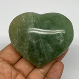 199.4g, 2.3" x 2.7" x 1.2" Fluorite Heart Healing Crystal @Madagascar, B17333