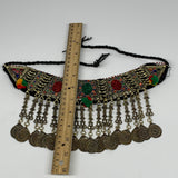 214.9g, 12"x5.5"Kuchi Choker Necklace Multi-Color Tribal Gypsy Bohemian,B14027