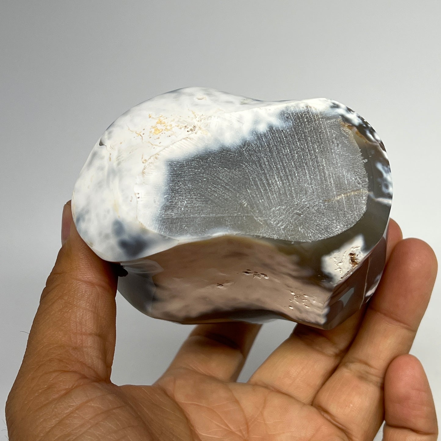 575g, 3.6"x3.2"x2.1", Orca Agate Flame Gemstones Home Decor @Madagascar, B19515