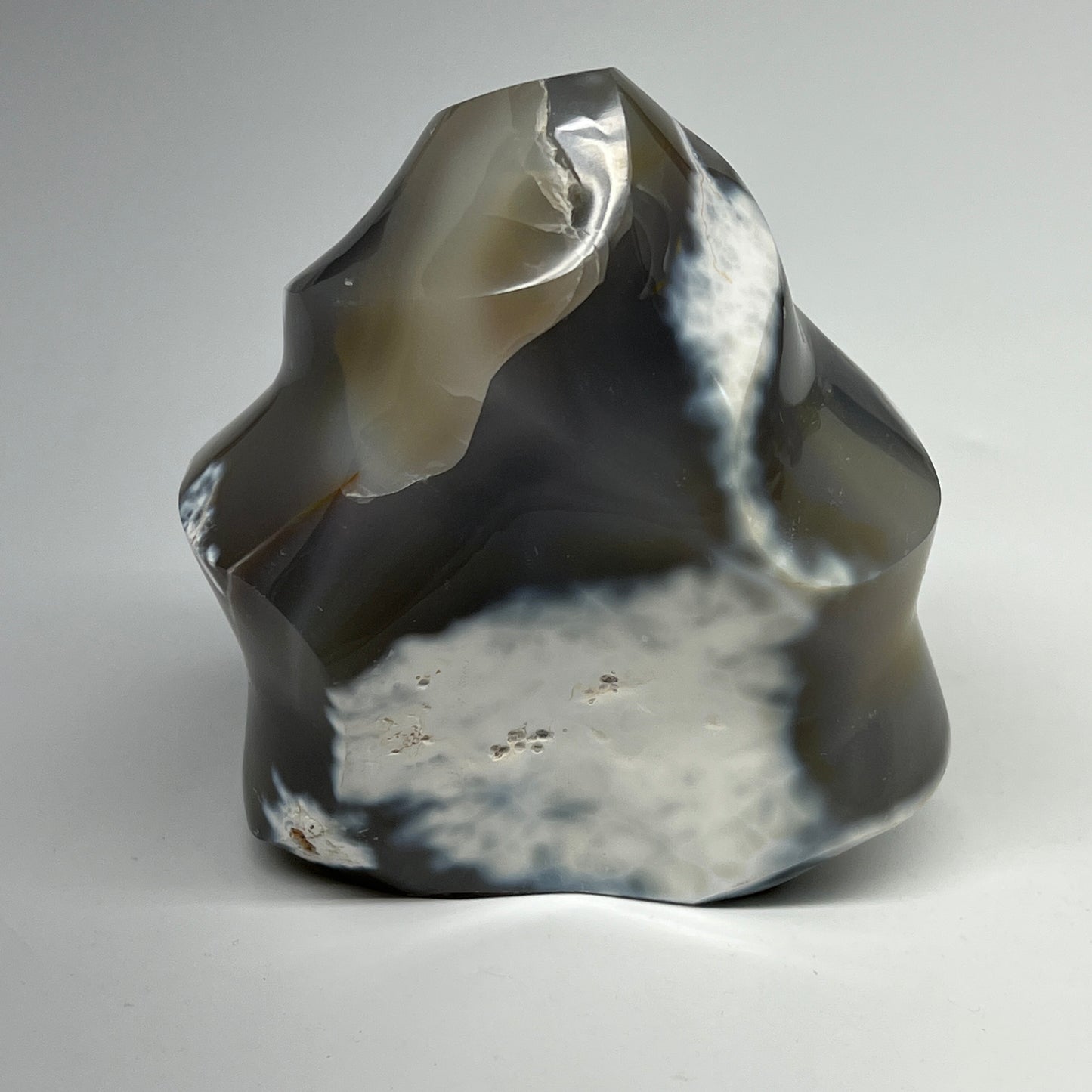 575g, 3.6"x3.2"x2.1", Orca Agate Flame Gemstones Home Decor @Madagascar, B19515