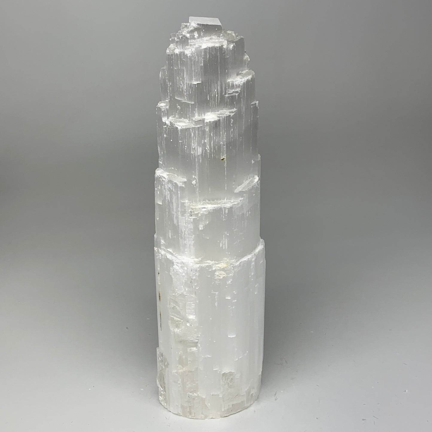 6.3 lb,11.75"x3.3" White Selenite (Satin Spar) Rough Lamp W/Chord @Morocco,B1240