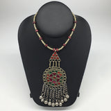 Kuchi Necklace Afghan Tribal Fashion Colorful Glass ATS Necktie Necklace, KN416