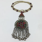 Kuchi Necklace Afghan Tribal Fashion Colorful Glass ATS Necktie Necklace, KN416