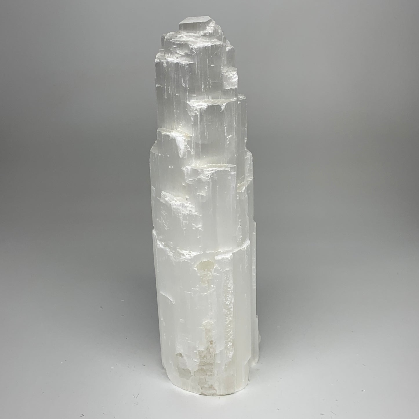 6.3 lb,11.75"x3.3" White Selenite (Satin Spar) Rough Lamp W/Chord @Morocco,B1240