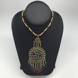 Kuchi Necklace Afghan Tribal Fashion Colorful Glass ATS Necktie Necklace, KN417