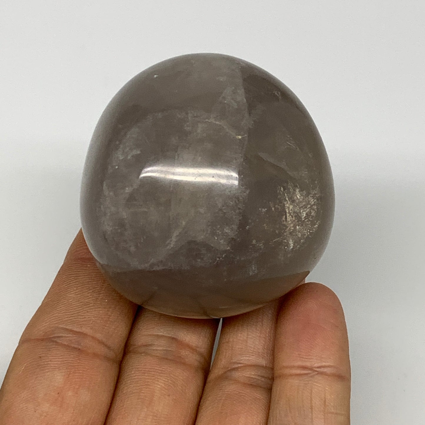 158g ,2"x1.9"x1.7", Blue Rose Quartz Palm-stone @Madagascar,B25263