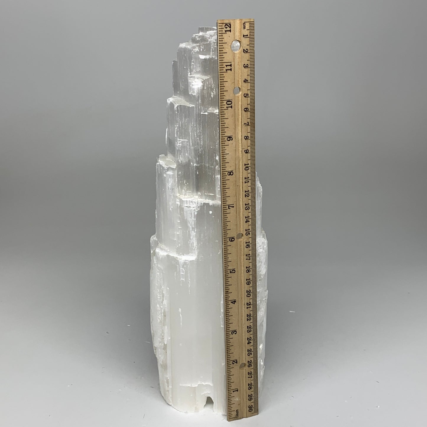 6.3 lb,11.75"x3.3" White Selenite (Satin Spar) Rough Lamp W/Chord @Morocco,B1240