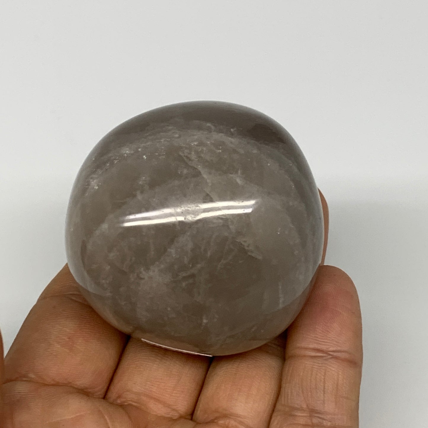 158g ,2"x1.9"x1.7", Blue Rose Quartz Palm-stone @Madagascar,B25263