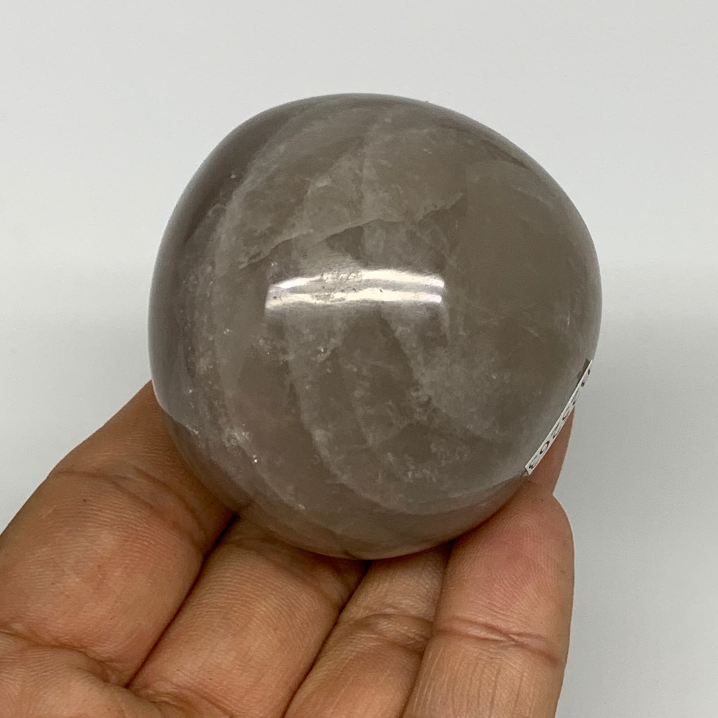 158g ,2"x1.9"x1.7", Blue Rose Quartz Palm-stone @Madagascar,B25263
