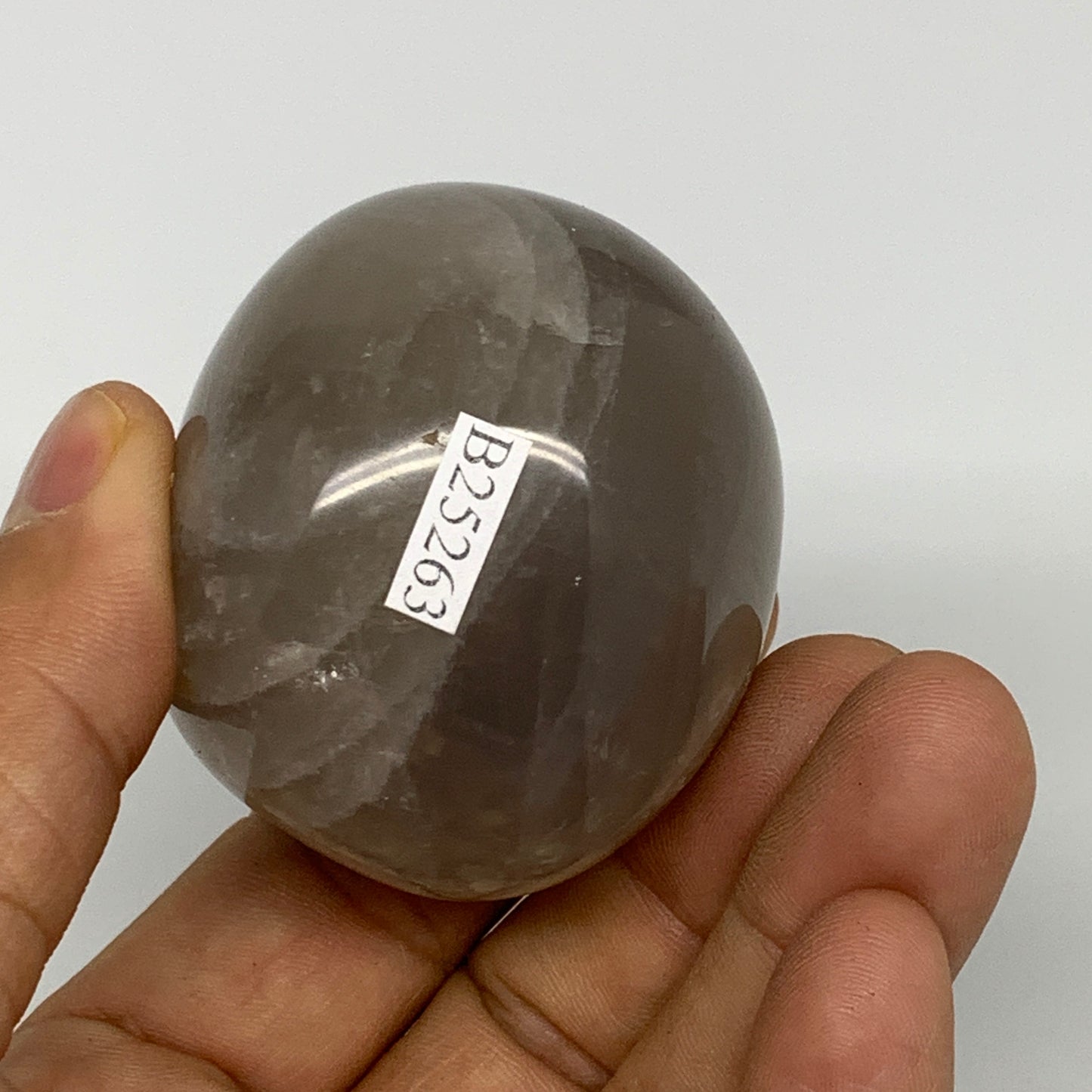 158g ,2"x1.9"x1.7", Blue Rose Quartz Palm-stone @Madagascar,B25263