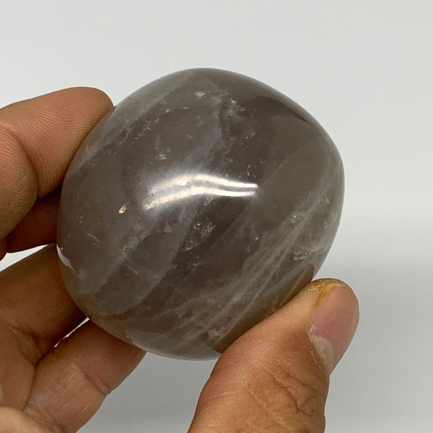 158g ,2"x1.9"x1.7", Blue Rose Quartz Palm-stone @Madagascar,B25263