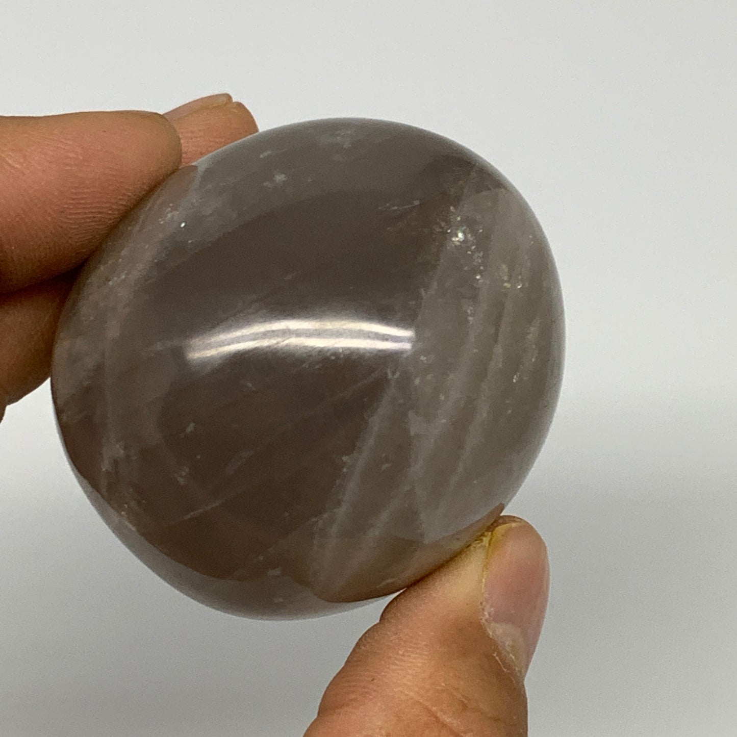 158g ,2"x1.9"x1.7", Blue Rose Quartz Palm-stone @Madagascar,B25263