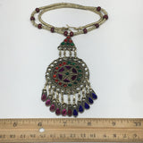 Kuchi Necklace Afghan Tribal Fashion Colorful Glass ATS Necktie Necklace, KN422