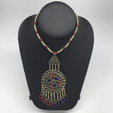 Kuchi Necklace Afghan Tribal Fashion Colorful Glass ATS Necktie Necklace, KN423