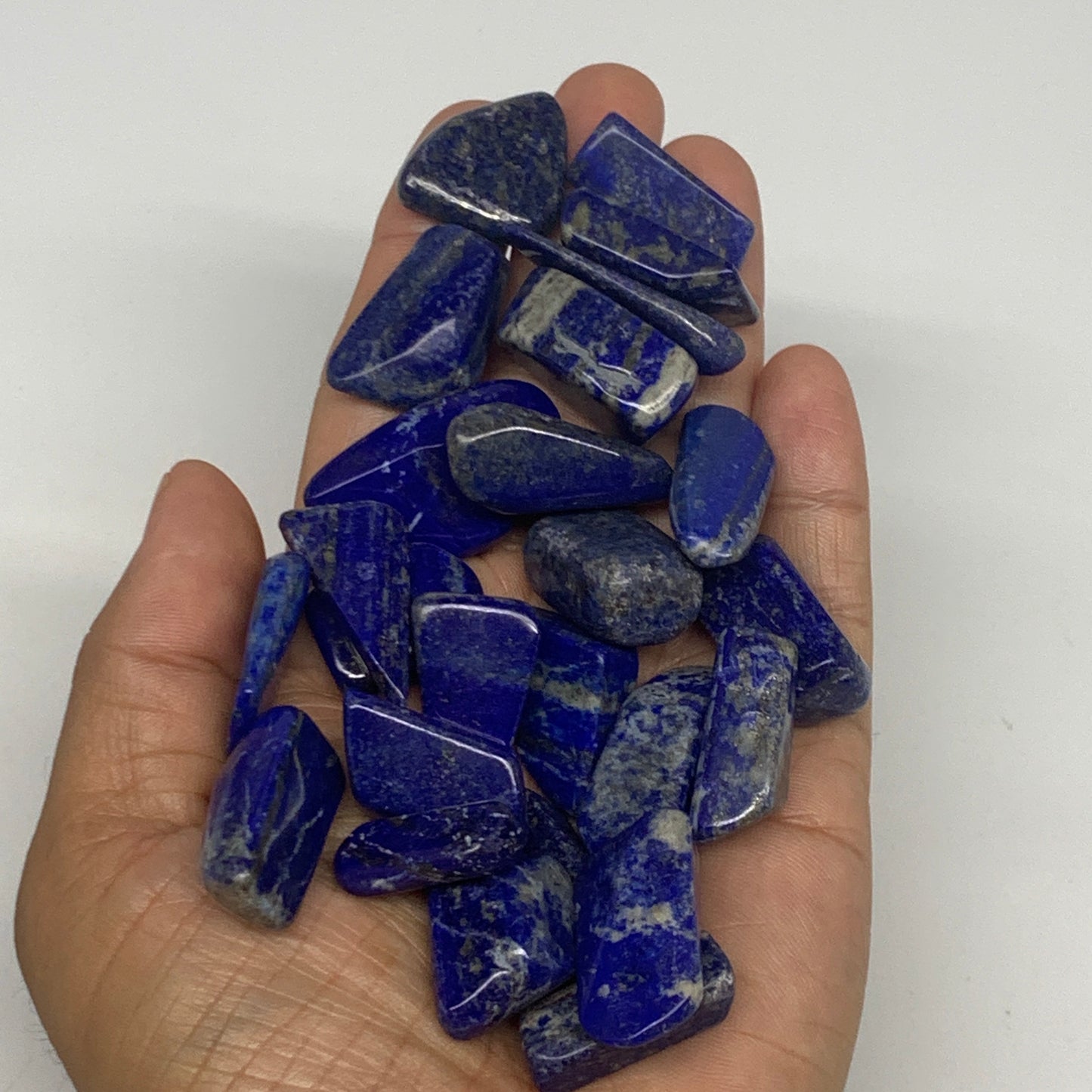 148.2g, 0.8"-1.3", 25pcs, Natural Lapis Lazuli Tumbled Stone Polished @Afghanist