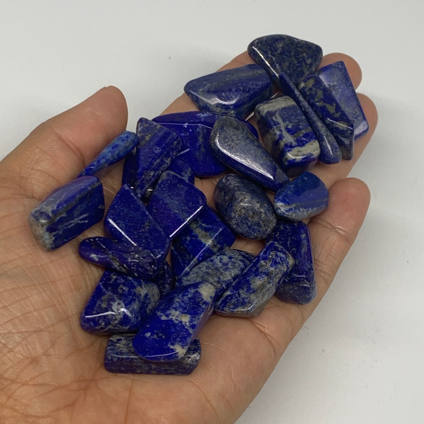 148.2g, 0.8"-1.3", 25pcs, Natural Lapis Lazuli Tumbled Stone Polished @Afghanist