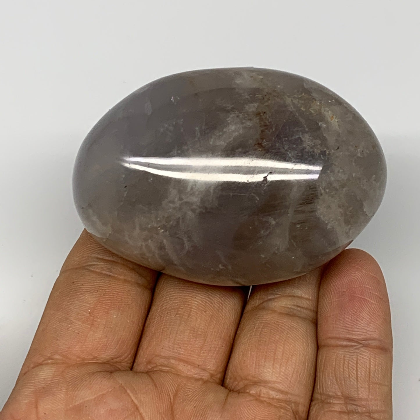 137.5g ,2.5"x1.7"x1.3", Blue Rose Quartz Palm-stone @Madagascar,B25265