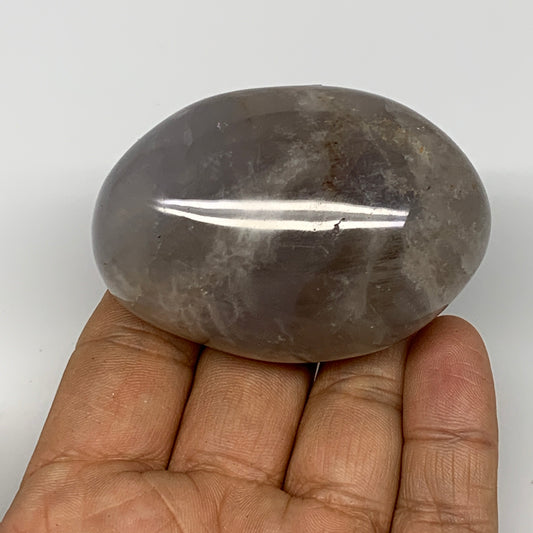 137.5g ,2.5"x1.7"x1.3", Blue Rose Quartz Palm-stone @Madagascar,B25265