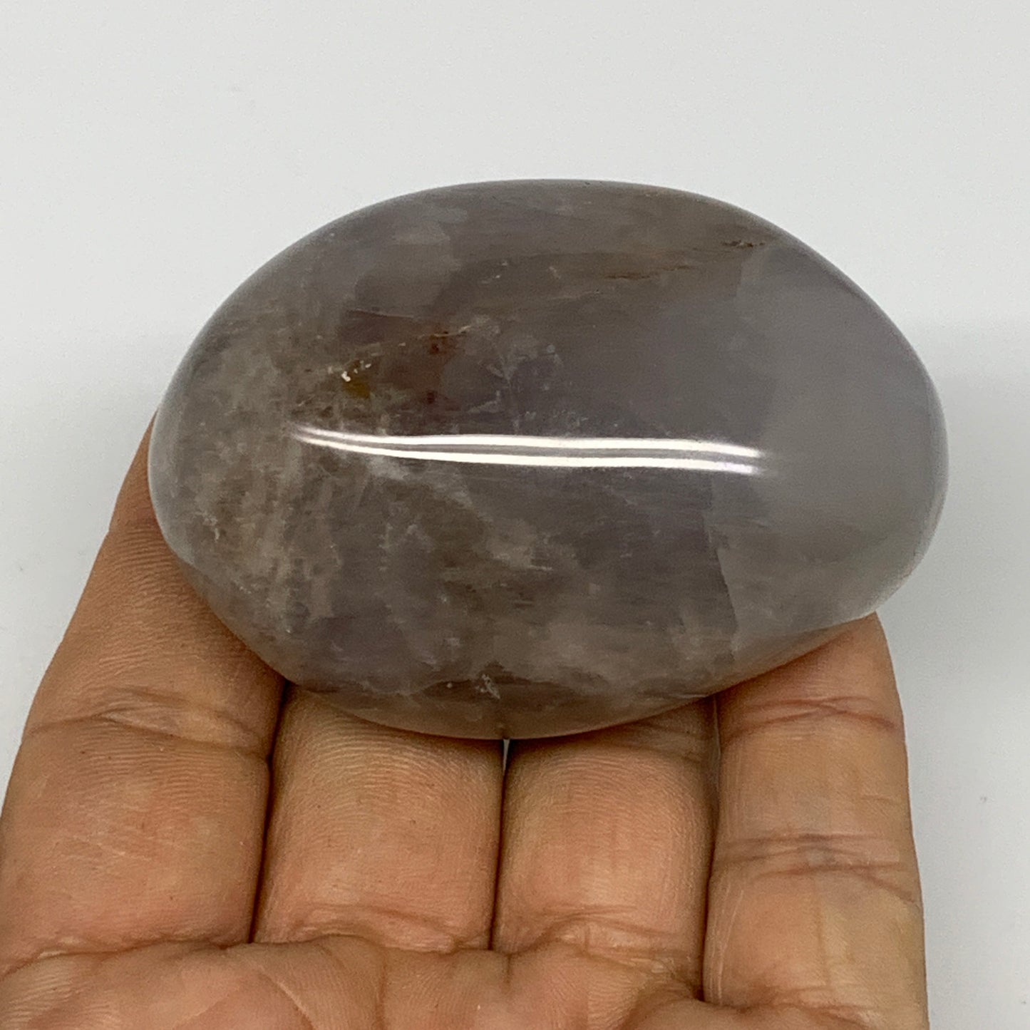 137.5g ,2.5"x1.7"x1.3", Blue Rose Quartz Palm-stone @Madagascar,B25265