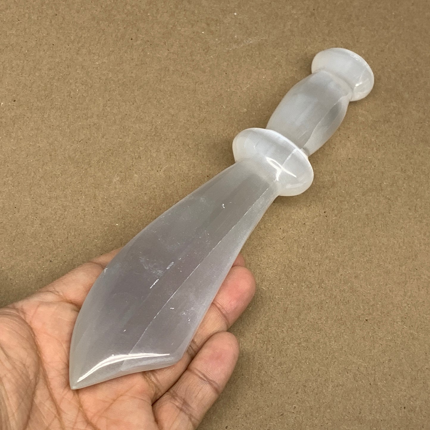 203.7g,8.5"x1.6"x0.8"Natural Selenite Crystal Knife (Satin Spar) @Morocco,B9148