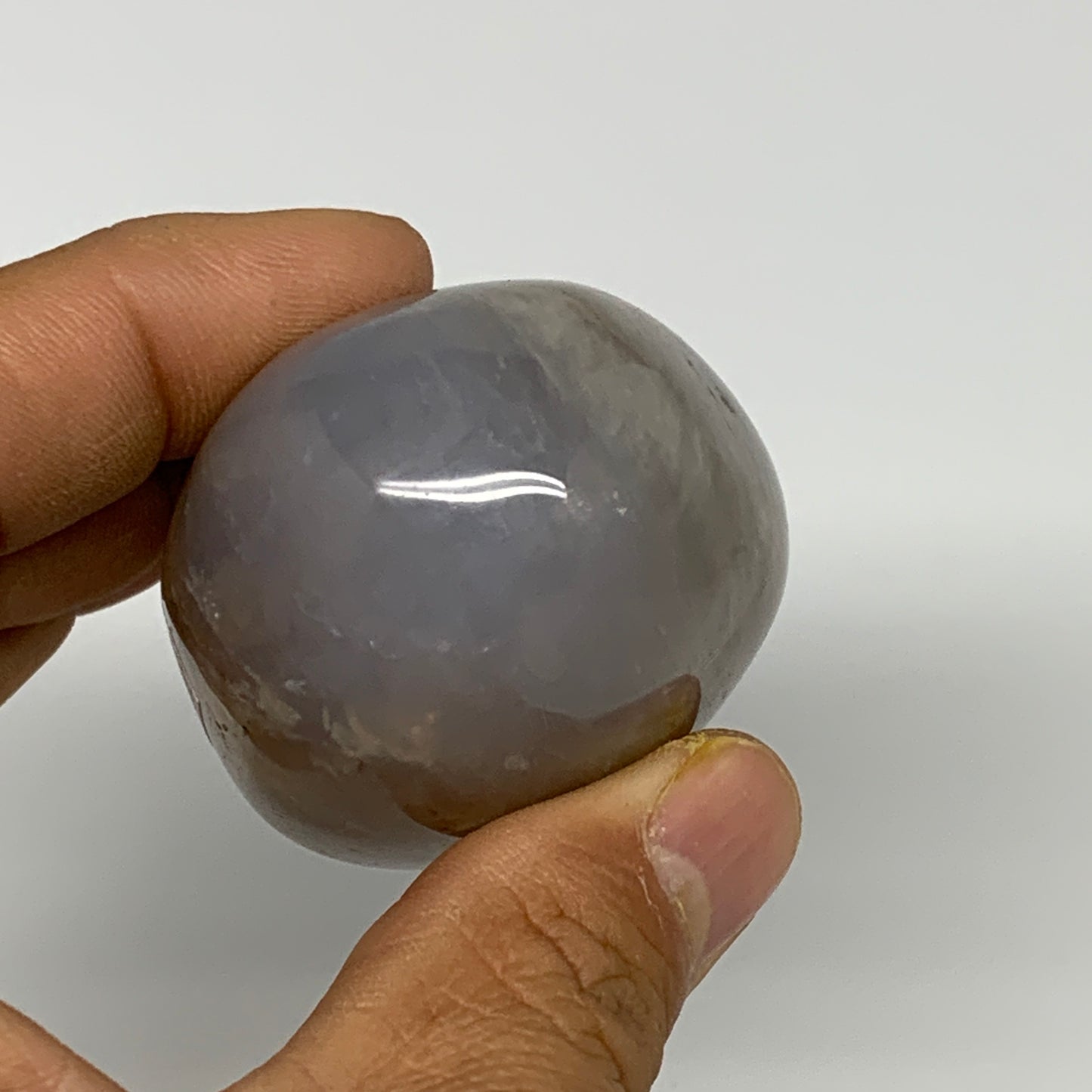 137.5g ,2.5"x1.7"x1.3", Blue Rose Quartz Palm-stone @Madagascar,B25265