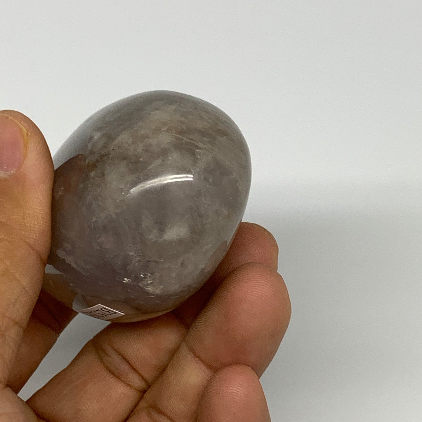 137.5g ,2.5"x1.7"x1.3", Blue Rose Quartz Palm-stone @Madagascar,B25265