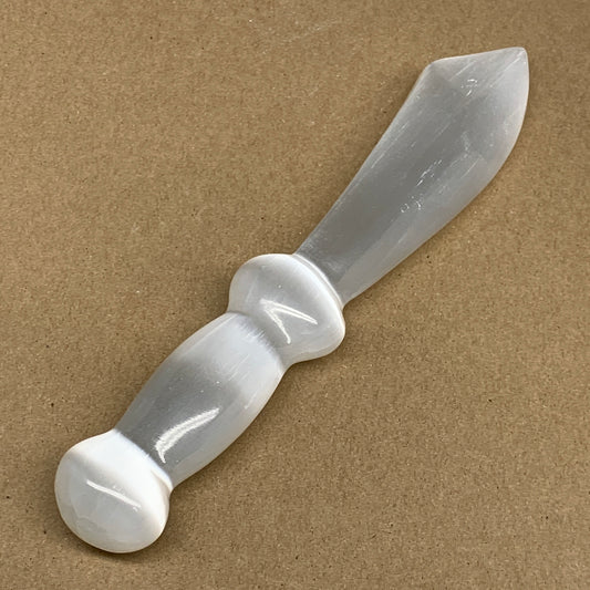 225.3g,8.75"x1.5"x1"Natural Selenite Crystal Knife (Satin Spar) @Morocco,B9149