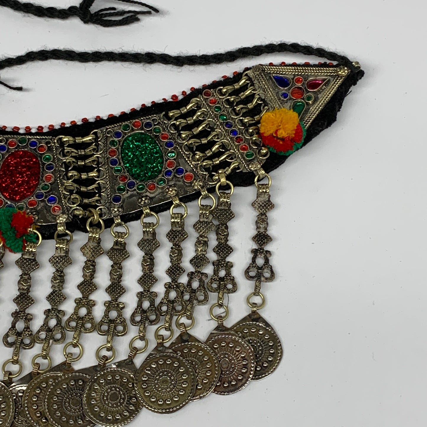 215g, 12"x5.5"Kuchi Choker Necklace Multi-Color Tribal Gypsy Bohemian,B14033