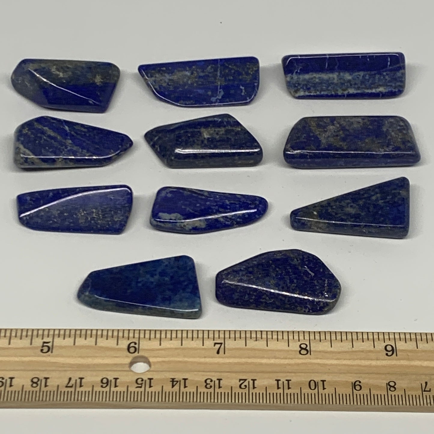 141.4g, 1.1"-1.8", 11pcs, Natural Lapis Lazuli Tumbled Stone Polished @Afghanist