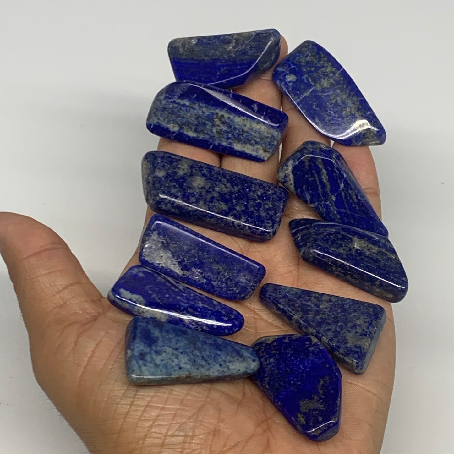 141.4g, 1.1"-1.8", 11pcs, Natural Lapis Lazuli Tumbled Stone Polished @Afghanist