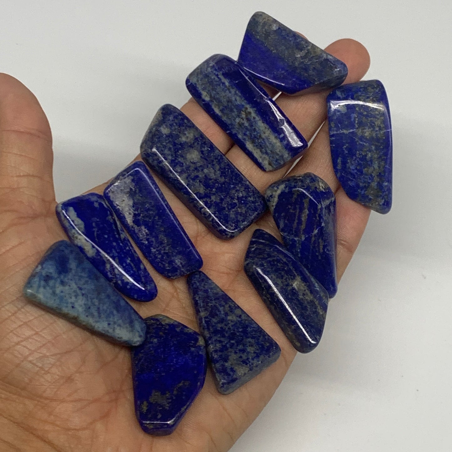 141.4g, 1.1"-1.8", 11pcs, Natural Lapis Lazuli Tumbled Stone Polished @Afghanist
