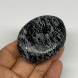 96.3g, 2.4"x1.9"x0.8", Indigo Gabro (Merlinite) Palm-Stone @Madagascar, B24411