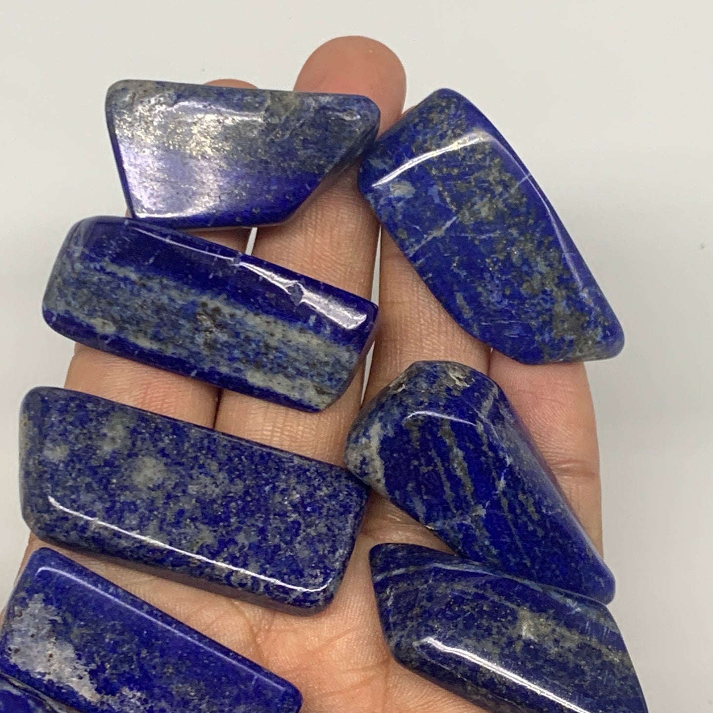 141.4g, 1.1"-1.8", 11pcs, Natural Lapis Lazuli Tumbled Stone Polished @Afghanist