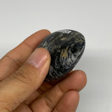 96.3g, 2.4"x1.9"x0.8", Indigo Gabro (Merlinite) Palm-Stone @Madagascar, B24411
