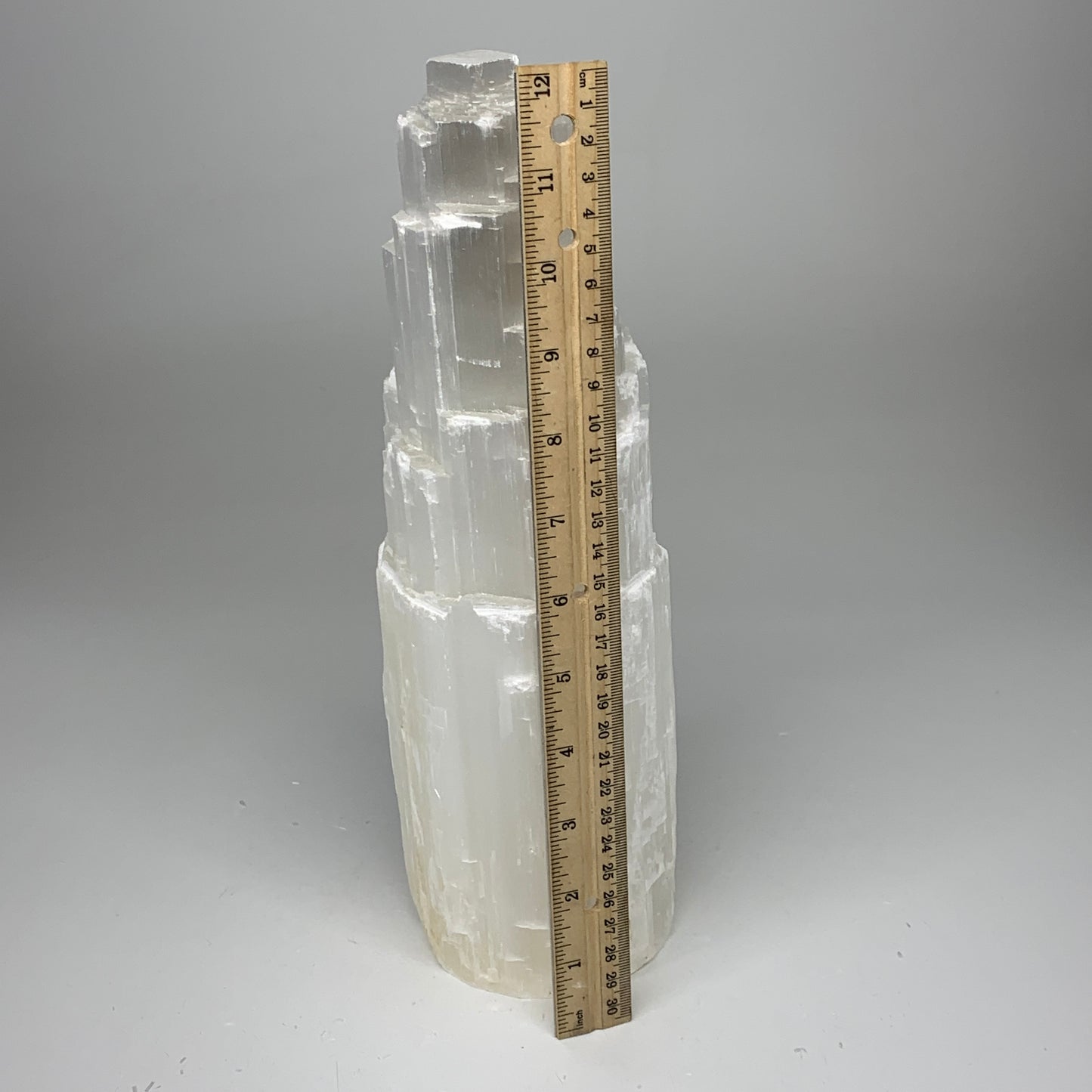 6.9 lb,12"x3.5" White Selenite (Satin Spar) Rough Lamp W/Chord @Morocco,B12412