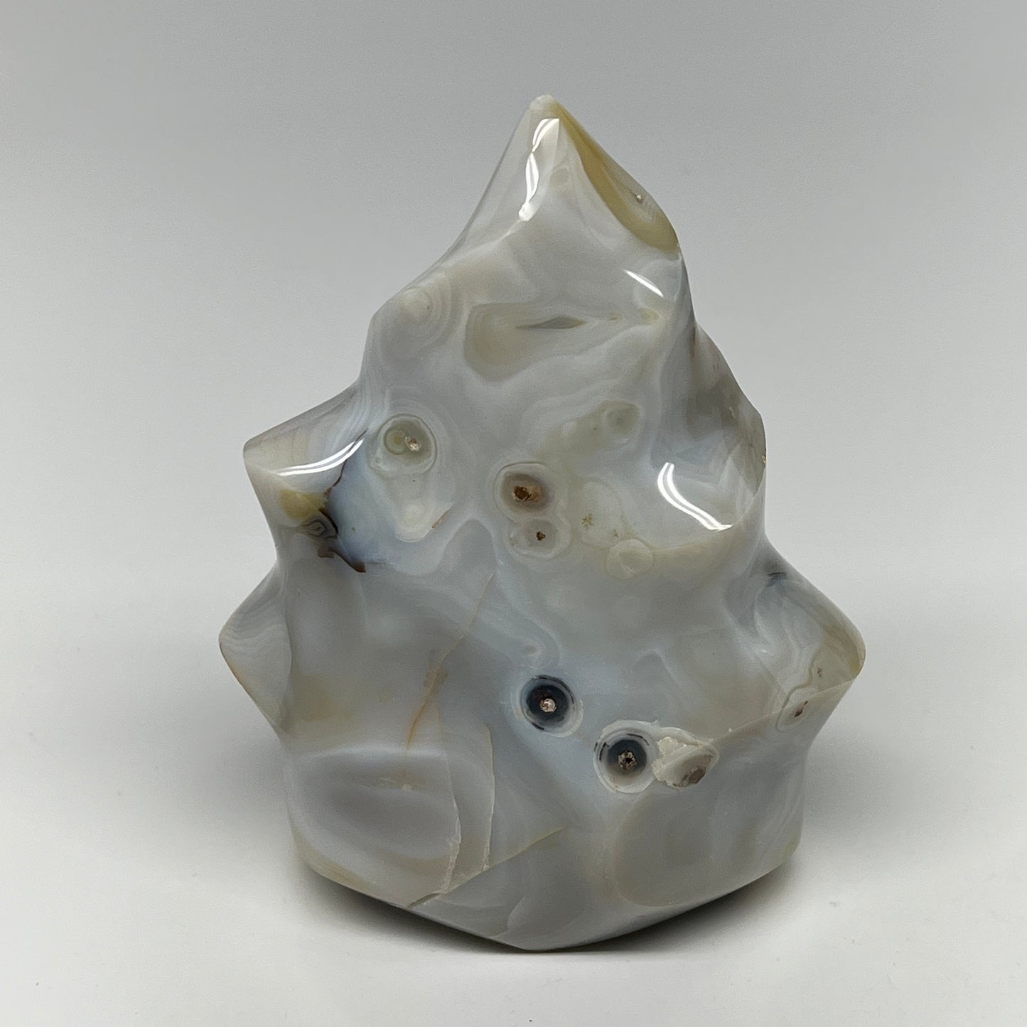 740g, 4.9"x3.9"x2.3", Orca Agate Flame Gemstones Home Decor @Madagascar, B19521