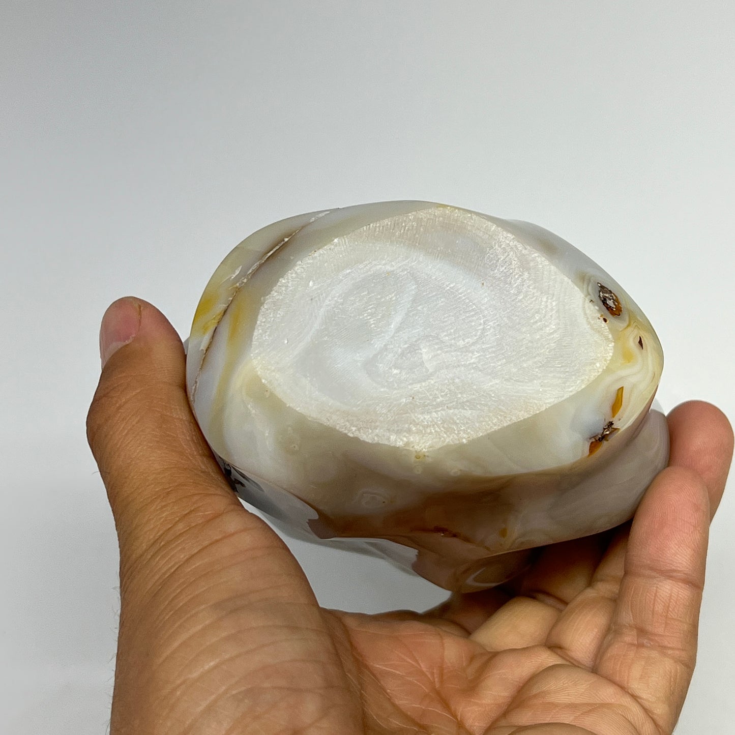 740g, 4.9"x3.9"x2.3", Orca Agate Flame Gemstones Home Decor @Madagascar, B19521