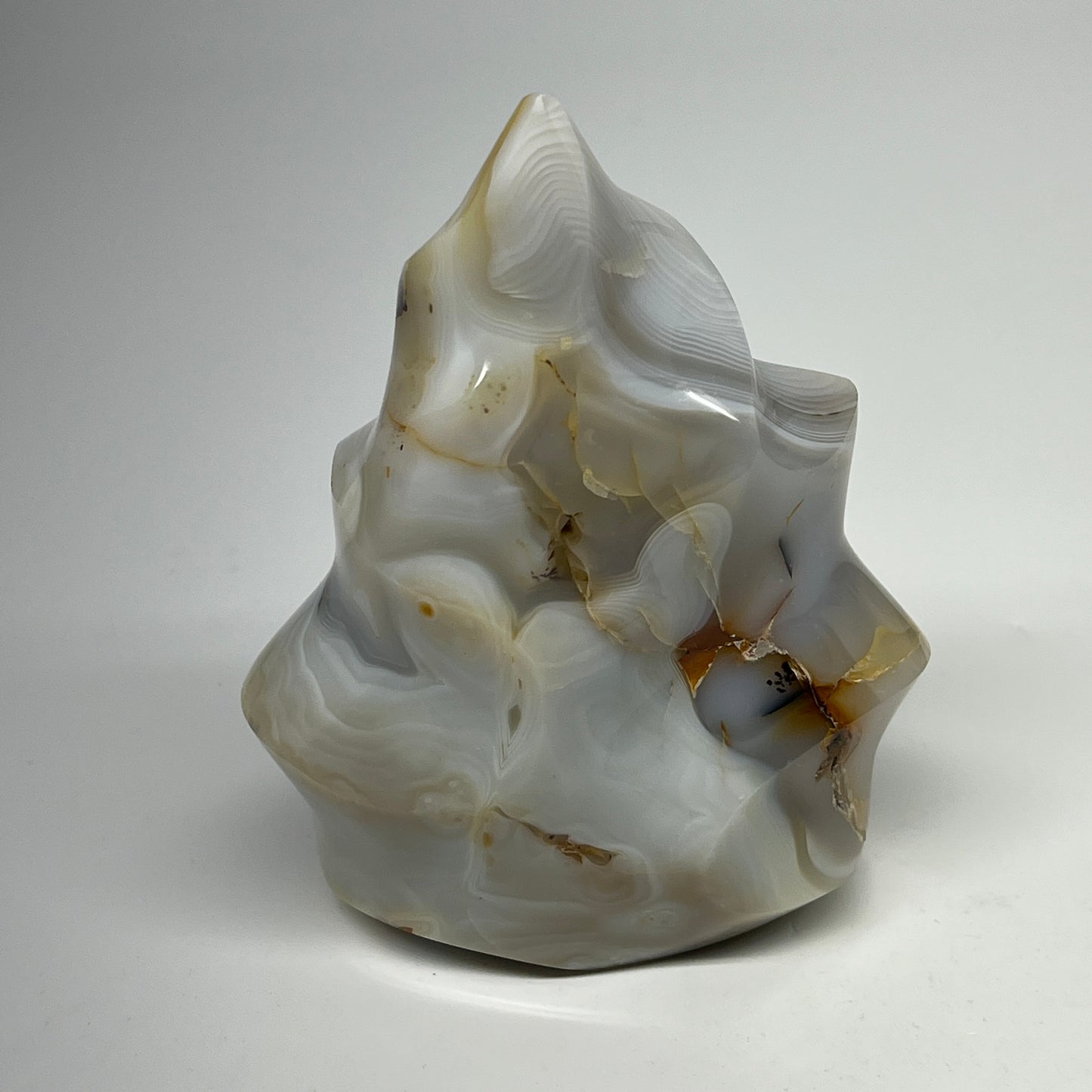 740g, 4.9"x3.9"x2.3", Orca Agate Flame Gemstones Home Decor @Madagascar, B19521