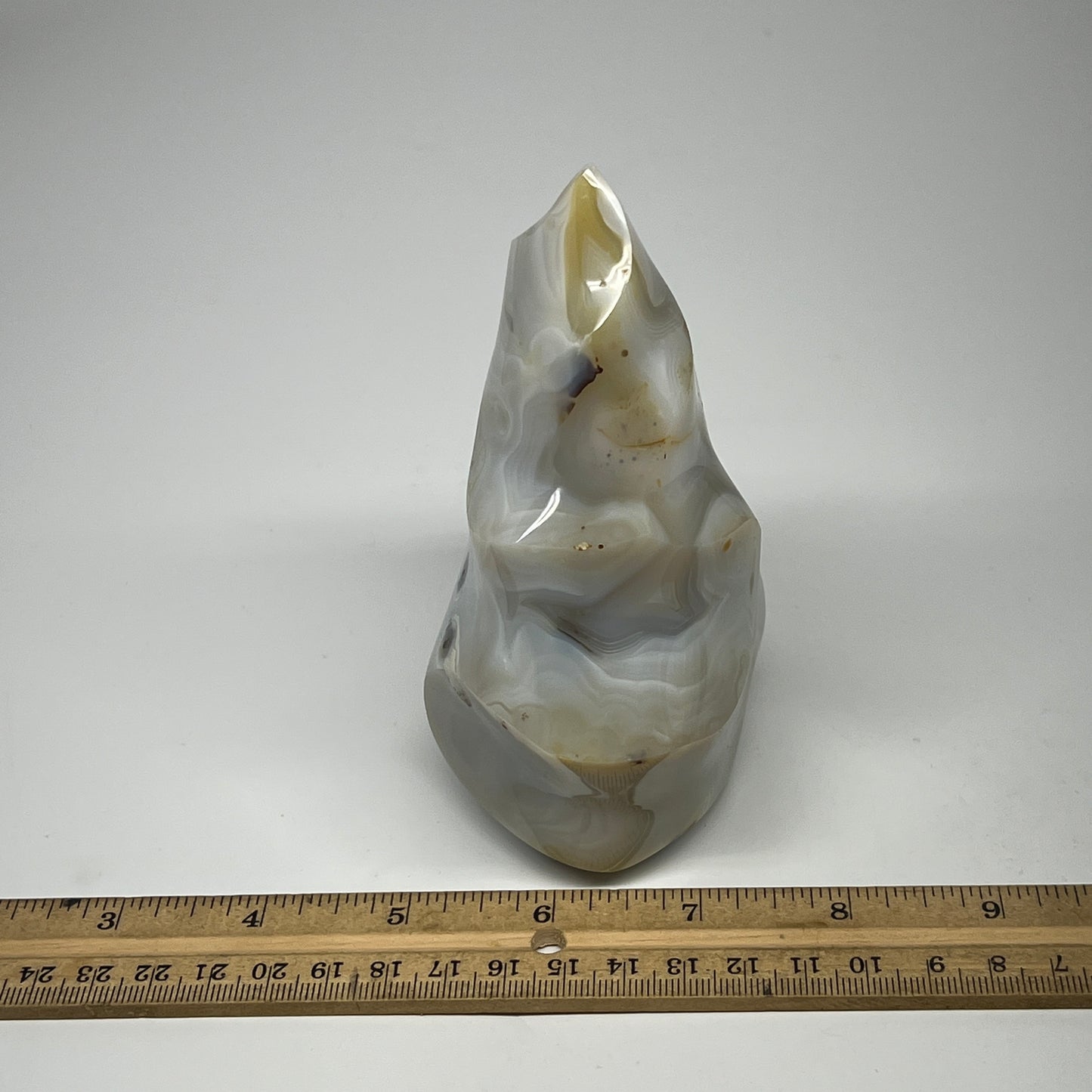 740g, 4.9"x3.9"x2.3", Orca Agate Flame Gemstones Home Decor @Madagascar, B19521