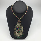 Kuchi Necklace Afghan Tribal Fashion Colorful Glass ATS Necktie Necklace, KN436