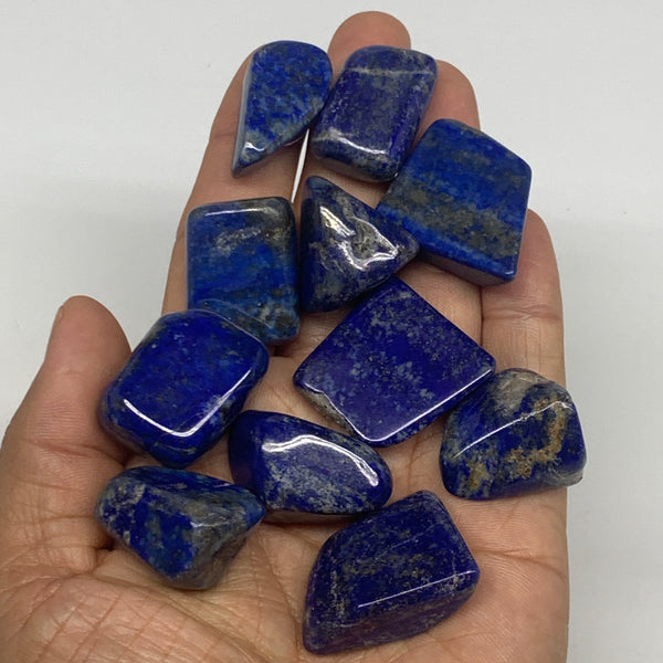 139.3g,1"-1.4", 5pcs, Natural Lapis Lazuli Tumbled Stone Polished @Afghanistan,B
