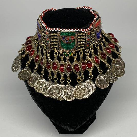 300g, 12"x5"Kuchi Choker Necklace Multi-Color Tribal Gypsy Bohemian,B14039