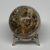 119.6g, 1.8" (47mm), Chocolate/Gray Onyx Sphere Ball Gemstone @Morocco, B18877